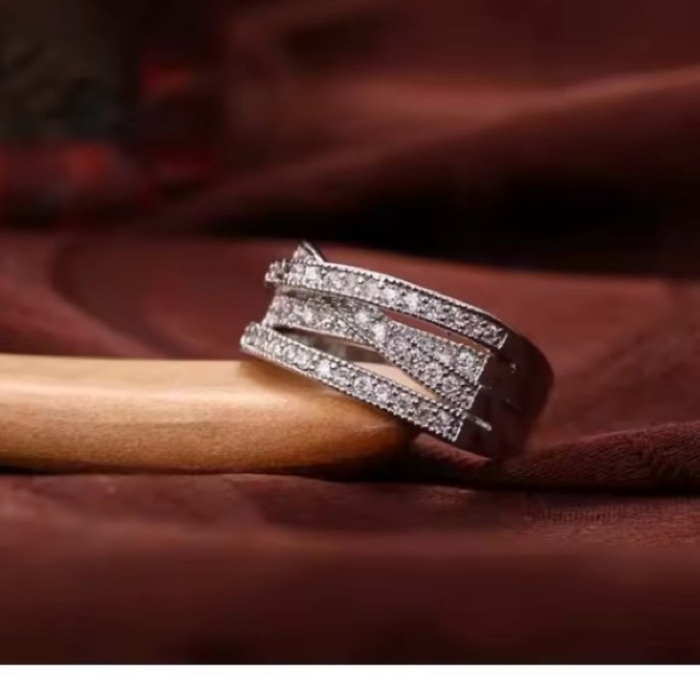 (BIG SALE)925 sterling  Silver Band Ring - Picture 2 of 3